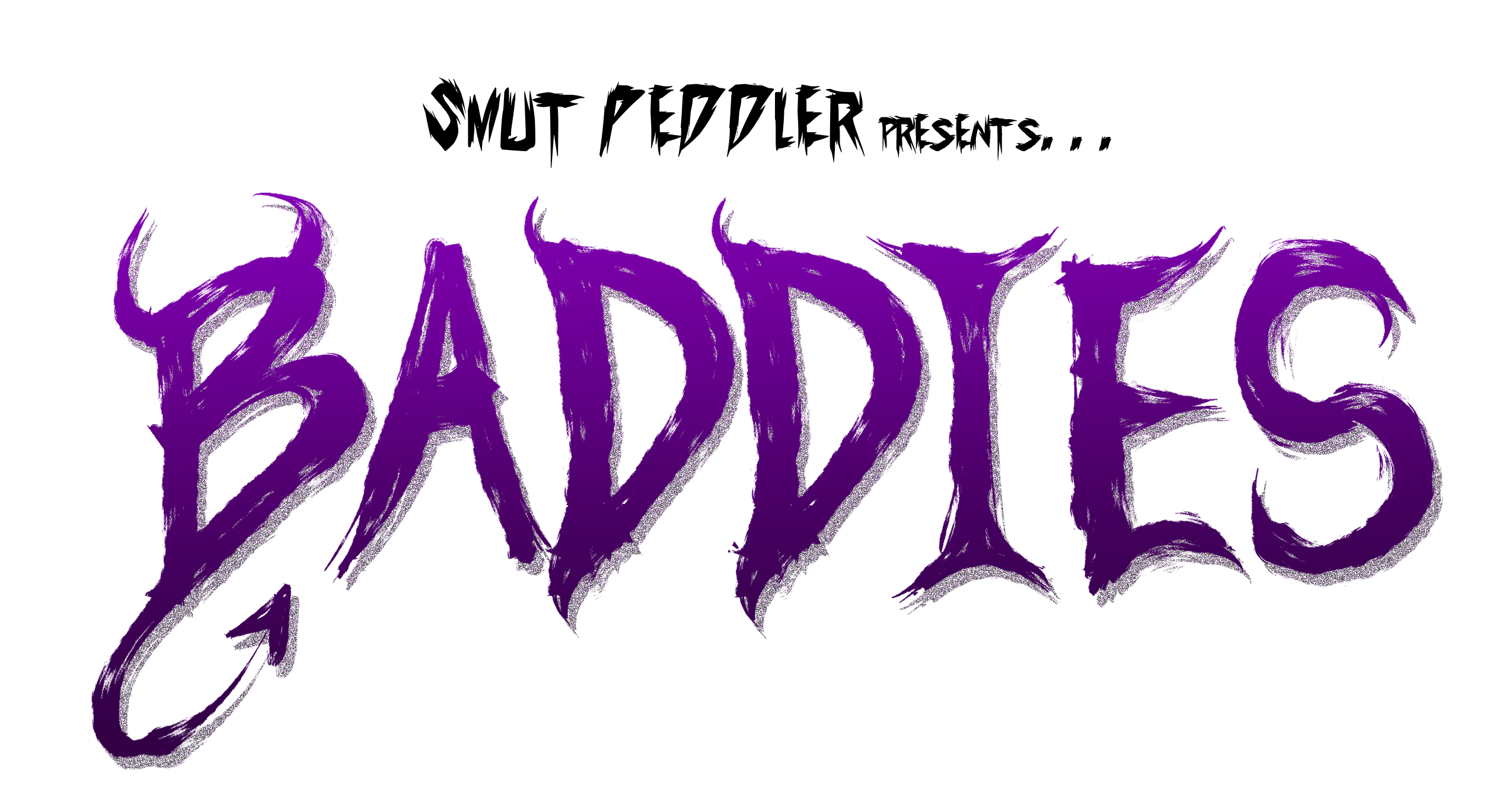 Devilish purple logo reading 'Smut Peddler Presents... Baddies'.